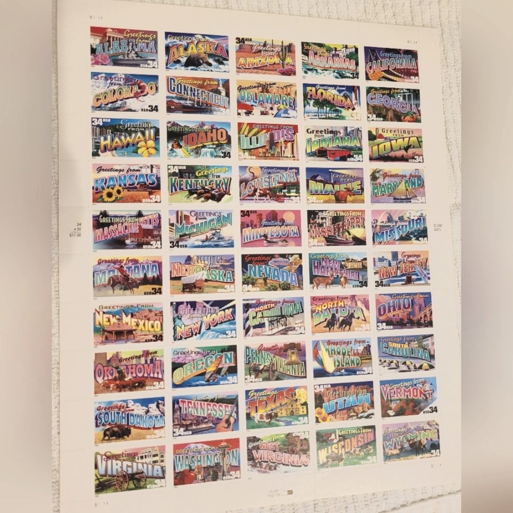50 State Postage Stamps